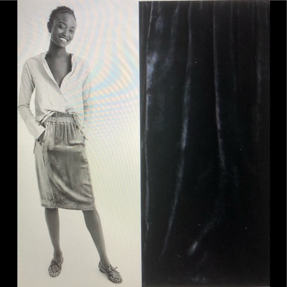 ❤️NWT! J. Crew Velvet Pull-On Midi Skirt Pockets - Picture 2 of 5